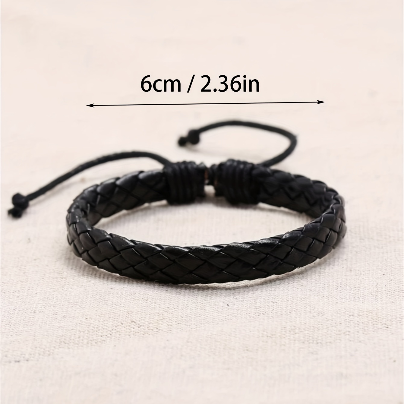 Leather Adjustable Bracelet for Men Daily Decoration Gift